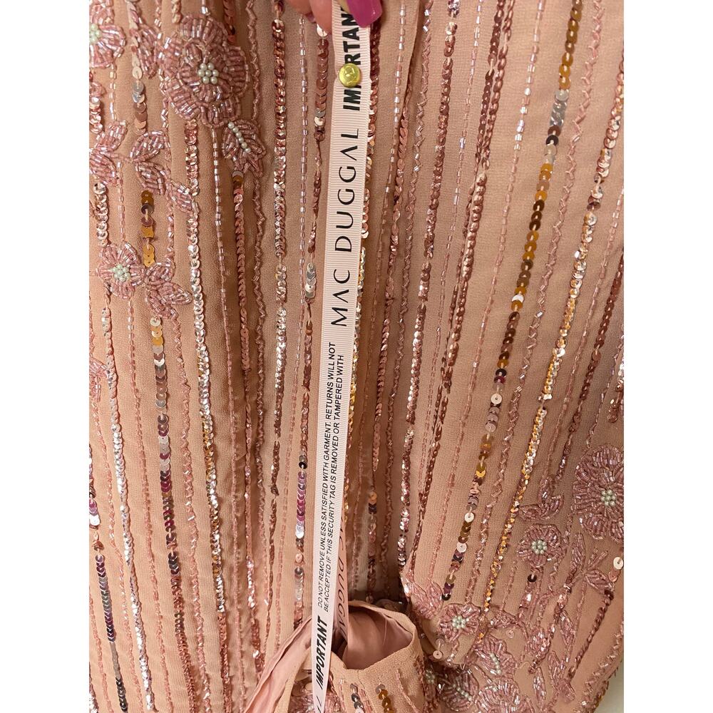 MAC DUGGAL Dress 4 Pink Sequin Beaded Wedding Guest Mother of the Bride Cocktail - Picture 8 of 16